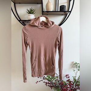 Commando Hoodie Top- Beige Tan Small